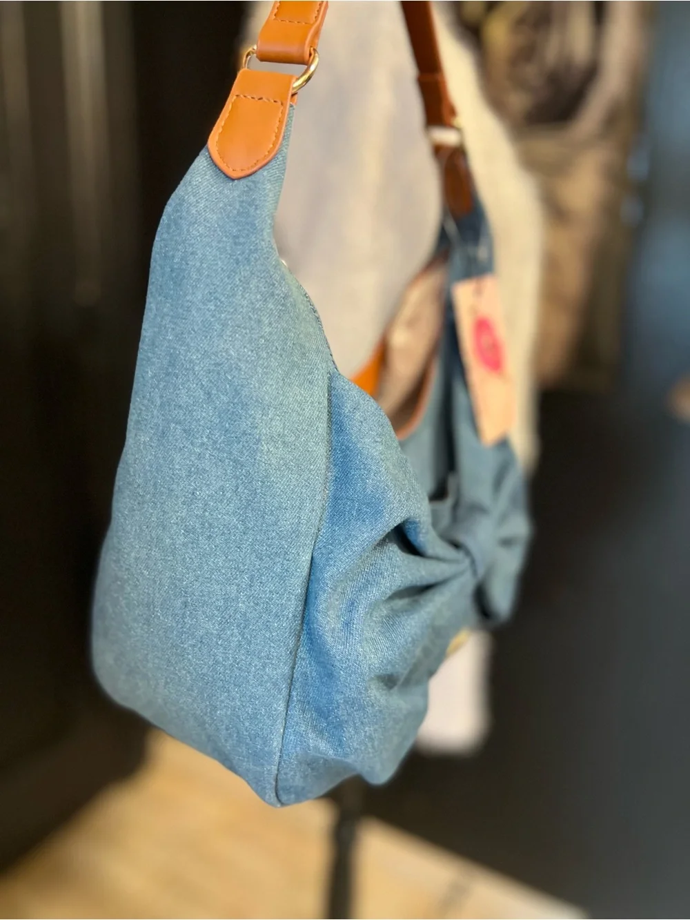 Betsey Johnson, Luv BETSEY,  denim Bow Hobo Bag - NWT